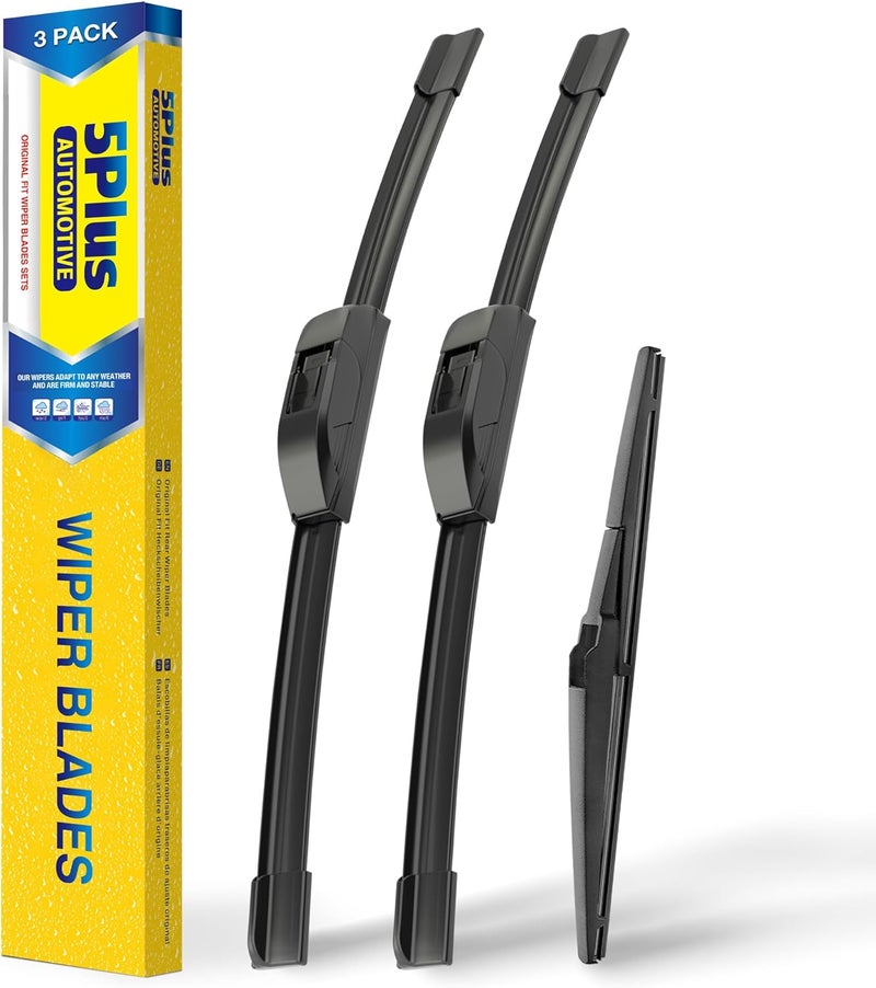 5PLUS 3 Wipers 22"/21"/12" Replacement For Dodge Durango 2020-2011, Jeep Grand Cherokee 2013-2011, 22 Inch+21 Inch Windshield Wiper Blades with 12 Inch Rear Wiper Blade - Image 1